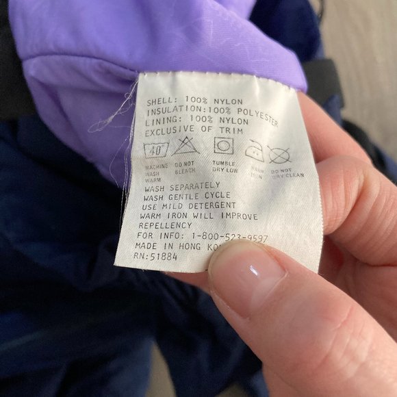 Patagonia Womens Snow Pants Bibs  Ski Pants Straps Blue Pink Lining Size 12 - Picture 7 of 7